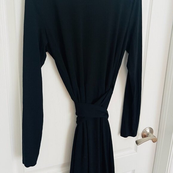 Banana Republic Classic Black Long Sleeve Rayon Wrap Dress - Picture 9 of 14